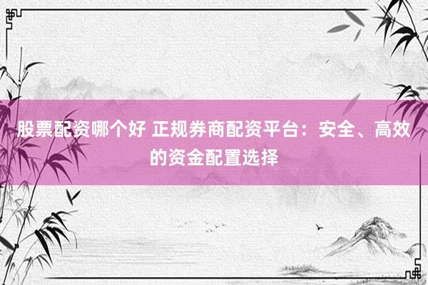 股票配资哪个好 正规券商配资平台：安全、高效的资金配置选择